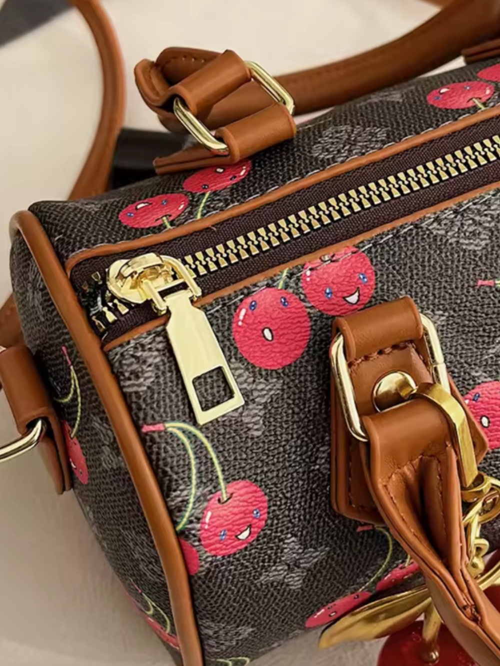 Excellent MASTER QUALITY Cherry Vegan Leather Bag- It’s a beauty.